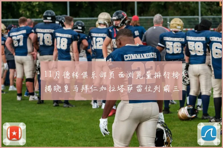 11月德转俱乐部页面浏览量排行榜揭晓皇马拜仁加拉塔萨雷位列前三